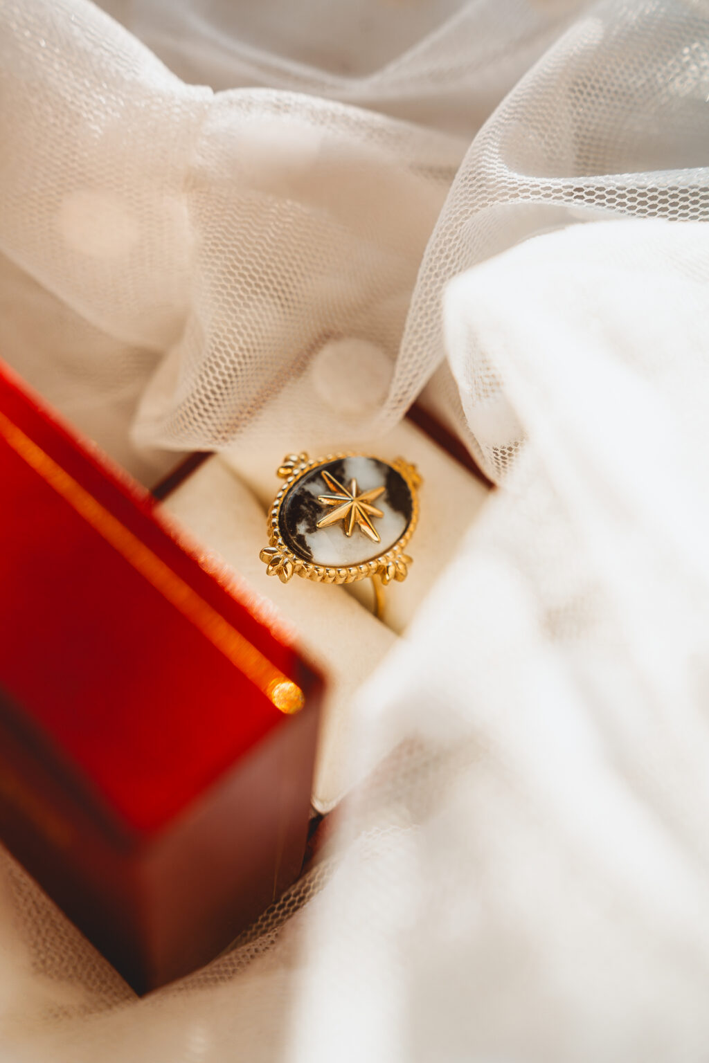 Bague de fiancaille dans sa boite